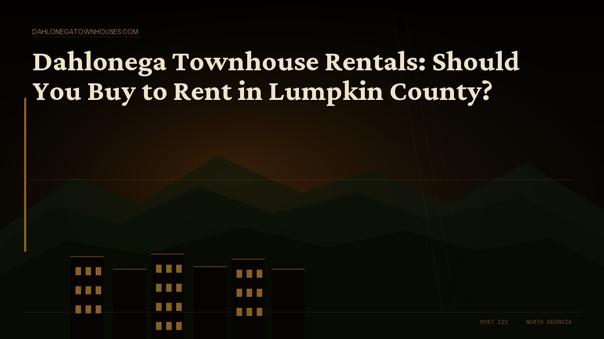 Dahlonega Townhouse Rentals: Should You Buy to Rent in Lumpkin County?