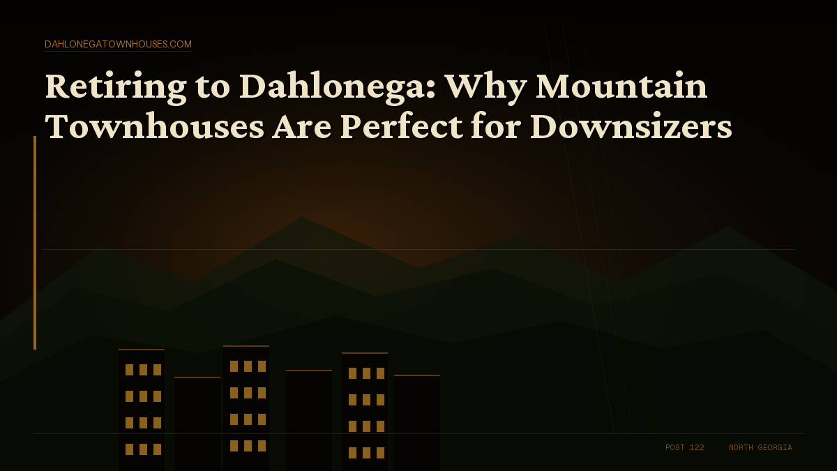 Retiring to Dahlonega: Why Mountain Townhouses Are Perfect for Downsizers